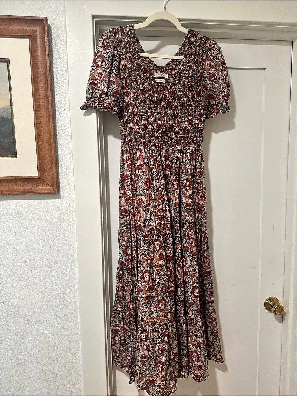 Christy Dawn The Katrina Dress Paisley Maxi Dress Brown & Red Small